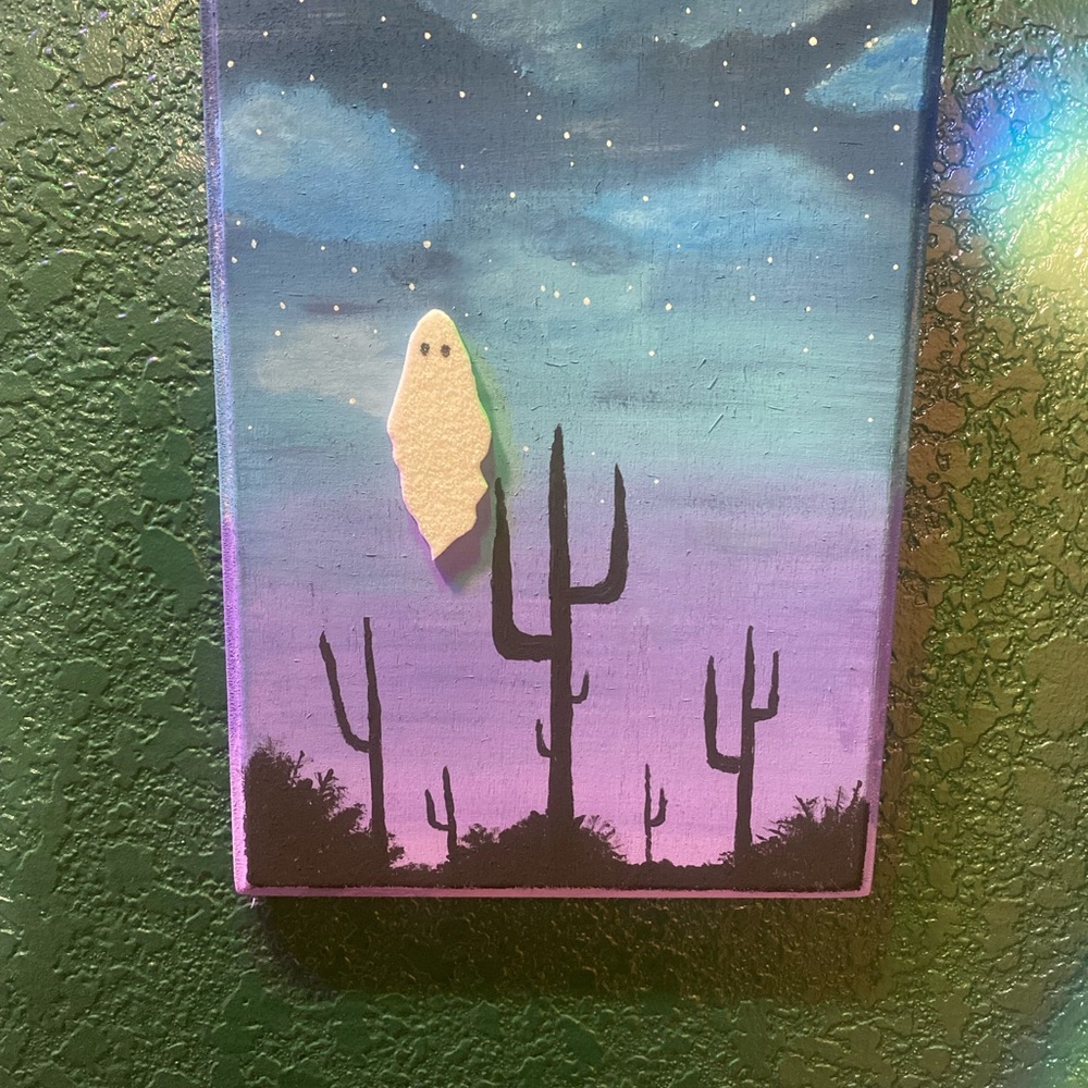 Purple Desert Ghost Wood Art
